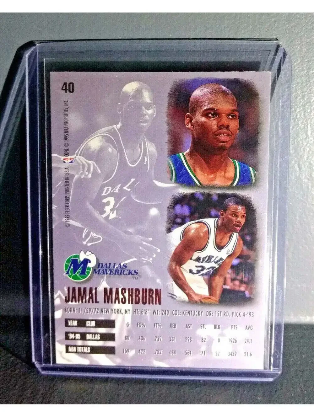 1995-96 Jamal Mashburn Fleer Ultra #40 Basketball Card